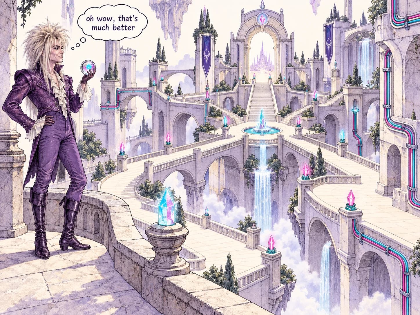 The Goblin King admires clear routes and tidy architecture.